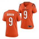 women's Cincinnati Bengals Uniform 9 Joe Burrow Jersey Stitched Activewear Orange Shirt