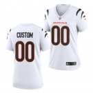 women's Cincinnati Bengals Uniform 00 Custom name number Jersey Stitched Activewear White Shirt
