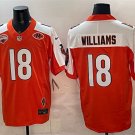 adult & youth Chicago Bears 18 Caleb Williams Jersey Orange-White 2025 nfc Champions and VMH Patch