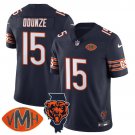 adult & youth Chicago Bears Uniform 15 Rome Odunze Jersey Stitched Navy with Illinois and VMH Patch