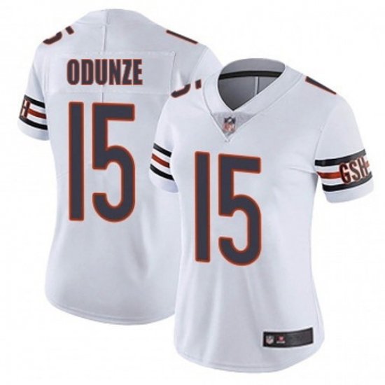 women's Chicago Bears Uniform 15 Rome Odunze Jersey Stitched Activewear White Shirt