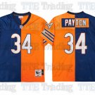 adult Chicago Bears Uniform 34 Walter Payton Jersey Stitched Navy/Orange Split Throwback Activewear