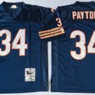 adult Chicago Bears Uniform 34 Walter Payton Jersey Stitched Navy M&N Throwback Mesh Activewear