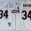 adult Chicago Bears Uniform 34 Walter Payton Jersey Stitched White M&N Throwback Mesh Activewear