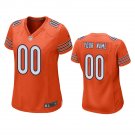 women's Chicago Bears Uniform 00 Custom name number Jersey Stitched Activewear Orange Shirt