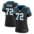 women's Carolina Panthers Uniform 72 Taylor Moton Jersey Stitched Activewear Black Shirt