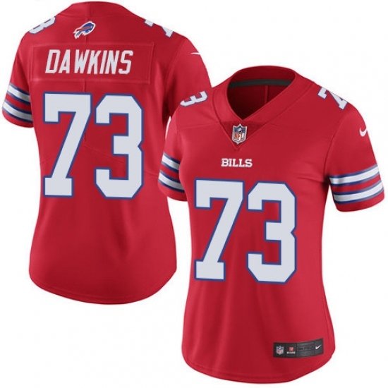 women's Buffalo Bills Uniform 73 Dion Dawkins Jersey Stitched Activewear Red Shirt