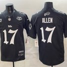 adult Buffalo Bills 17 Josh Allen Jersey Black 2025 'Gothic Cold Front' with Farewell and C Patch