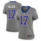 women's Buffalo Bills Uniform 17 Josh Allen Jersey Stitched Activewear Gray Nickel City Shirt
