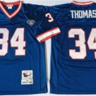 adult Buffalo Bills Uniform 34 Thurman Thomas Jersey Stitched Blue M&N Throwback Mesh Activewear