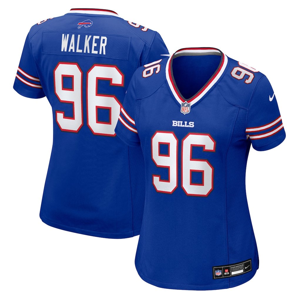 women's Buffalo Bills Uniform 96 Deone Walker Jersey Stitched Activewear Royal Shirt