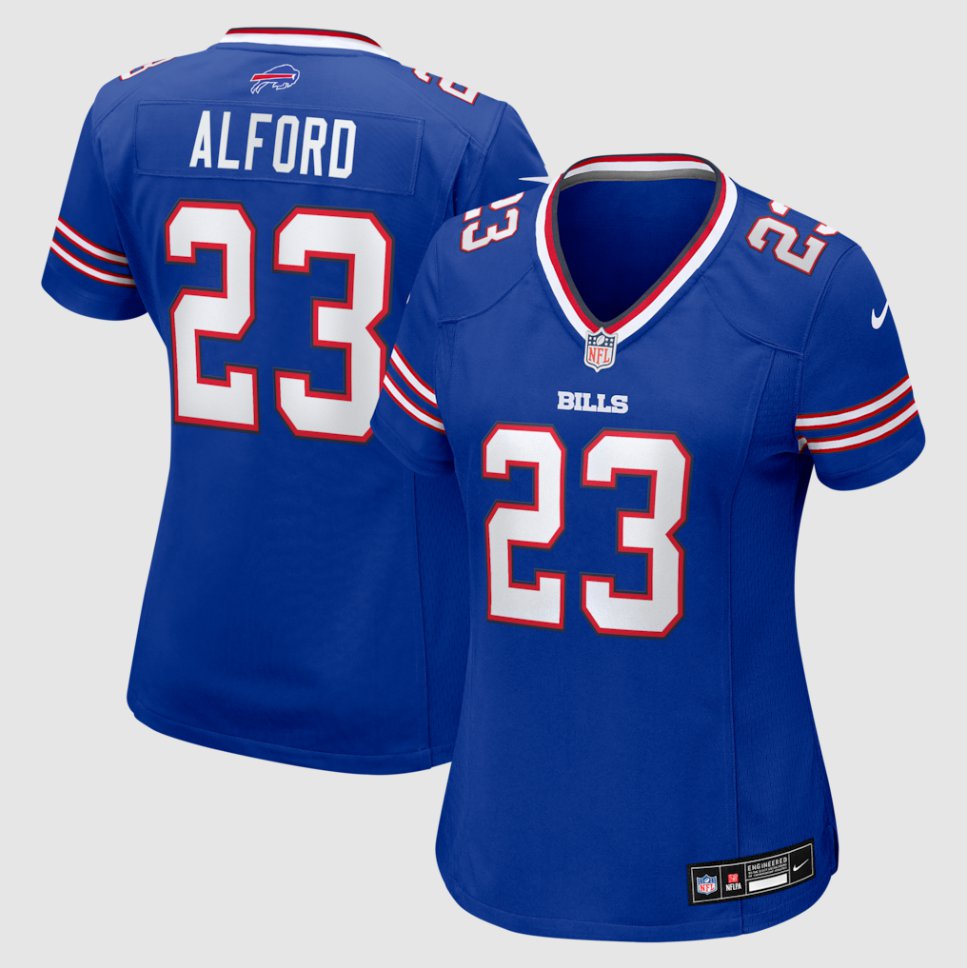 women's Buffalo Bills Uniform 23 Dee Alford Jersey Stitched Activewear Royal Shirt