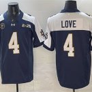 adult & youth Notre Dame Fighting Irish 4 Jeremiyah Love Jersey College Navy-White 2025 Final Patch