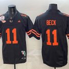 adult & youth Miami Hurricanes 11 Carson Beck Jersey Black Fiesta Bowl Champions & Florida Patch