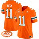 adult & youth Miami Hurricanes Uniform 11 Carson Beck Jersey College Stitched Activewear Orange