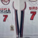 adult & youth Team USA Uniform 7 Larry Bird Jersey 1992 Olympic Activewear Throwback White Shirt