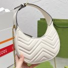 Designer Women Marmont Hobo Underarm Bag Italy Brand Half Moon Calfskin Leather Qulited Crossbody