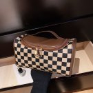 Fashion Cosmetic Bag Large Capacity Solid Color Checkerboard