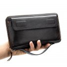 High quality Men's wallet cowhide leather long zipper clutch bag genuine leathers multi-card