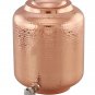 Handmade Hammered Copper Water Dispenser / Container 100% Pure Copper With Free Glass