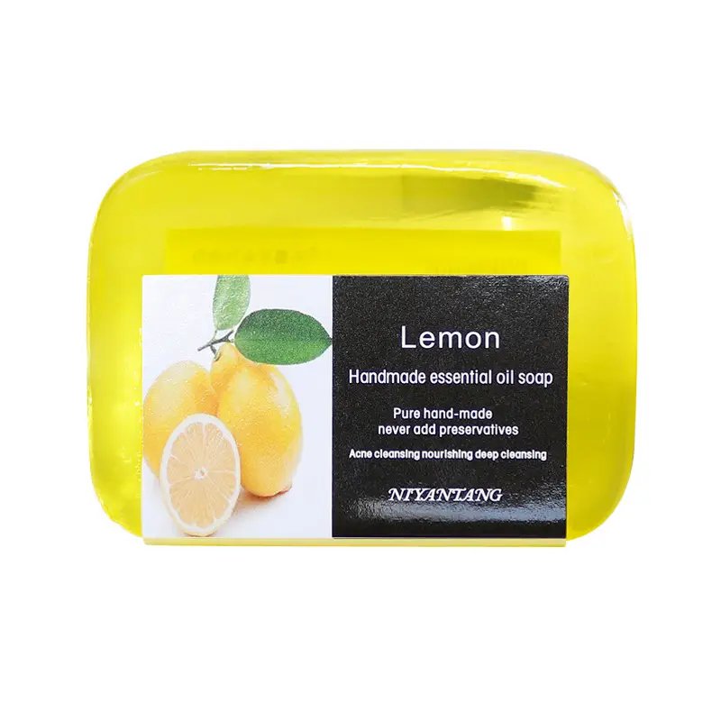 Lemon Handmade Essential Oil Soap , Organic Herbal  Deep Cleansing, Moisturize And Smooth Skin, 90g