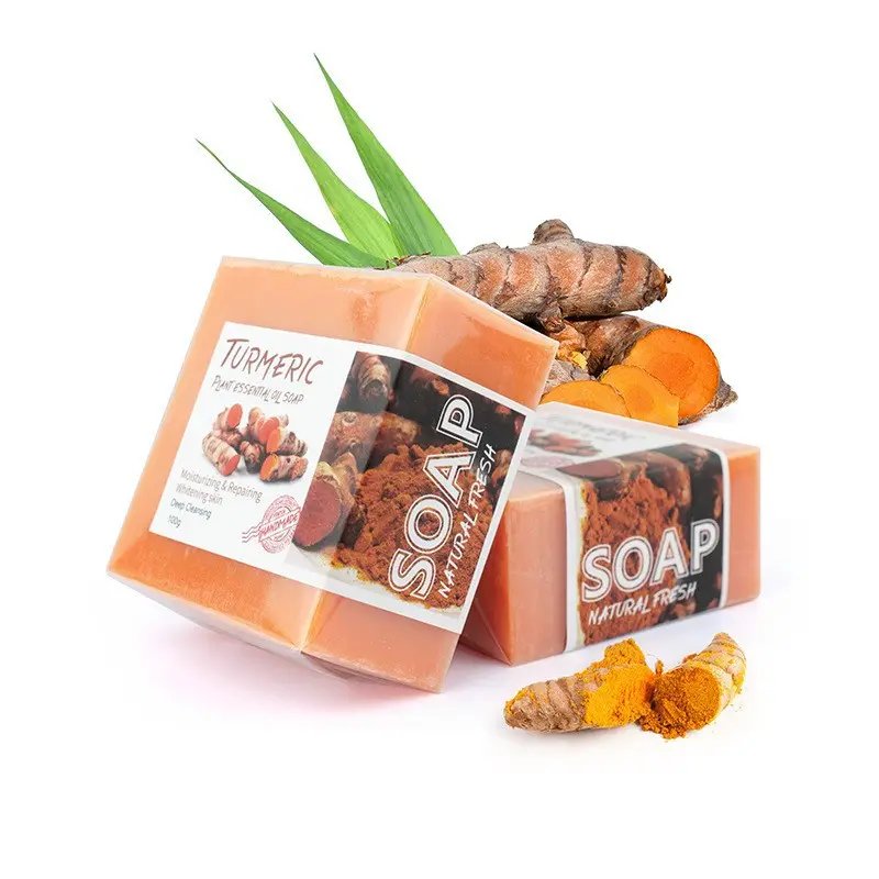 Natural Turmeric Soap For Acne And Dark Spots, Handmade   Deep Clean Effectively, Softens Skin 100g
