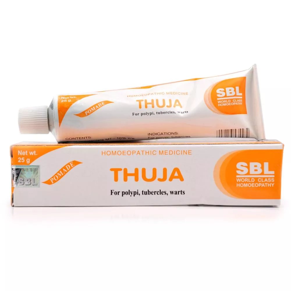 3 x SBL Thuja Ointment 25gm For  corns, brown spots, eruptions and warts
