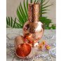 Pure Copper Surai Design Bedroom water Bottle With Inbuilt Glass, Drinkware - 700 ml