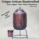 Pure Copper Water Dispenser with Glass and Stand Antique Rope Designed Combo Capacity 8000 ML.
