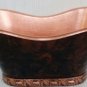 Copper Double Soaking Slipper 60″ Bathroom Bathtub w/ Old Penny Finish Wildlife Bear and Acorn