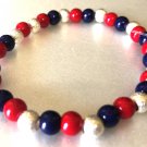 Small Blue And Red Pebbles Bracelet
