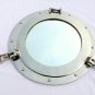 Porthole Mirror ~ Chrome Finish ~ Nautical Wall Decor ~ Ship Cabin Window 11"
