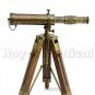 Vintage Antique Nautical Gift Decorative Solid Brass Telescope w/ Wooden Tripod