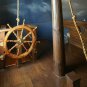 36" Decor Ship Wheel Wooden Captain Boat Gaston Turcotte Carved Steering Brass