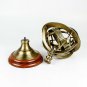 Antique Armillary Brass Desktop Globe Sphere Wooden Base Vintage Astrolabe