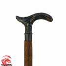 Nautical Mermaid Naked Woman Antique Head Handle Vintage Wood Walking Cane Stick