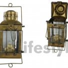 Nautical Antique Anchor Oil Pair Lamp ~ Boat Cargo Ship Brass Lantern two Lamps