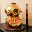 Antique Diving Divers Helmet ~ Morse Mark V Boston Navy Scuba Helmet with base