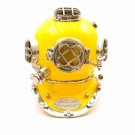 Vintage Diving Divers Yellow Helmet~Deep Sea Scuba Navy Marine Morse Helmet 18"