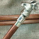 Victorian Antique animal Design Nautical Silver Head Handle Wooden Walking Stick