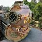 Vintage Copper Brass Diving Helmet U.S Navy Mark V Deep Sea Divers Boston 18"