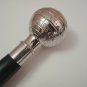 Vintage Silver Brass Globe Design Nautical Head Handle Wooden Walking Stick 36"