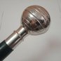 Vintage Silver Brass Globe Design Nautical Head Handle Wooden Walking Stick 36"