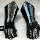 Medieval Knight Black Gauntlets ~ Armor Larp Gloves ~Hand Forged ~Warrior Gloves