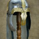 Hand-Forged Norman VIKING HELMET with Chainmail ~ norse ~ medieval ~sca