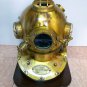 Vintage Diving Helmet U.S Navy Mark V Deep Sea Divers Marine Helmet W/ Wood Base