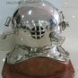 Antique Diving Divers Helmet~ Boston Mark IV Chrome Silver Nautical With Base