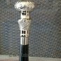 Vintage Antique Walking Cane Wooden Walking Stick Silver Brass Handle Knob Gift