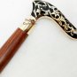 Vintage Designer Brass Handle Antique Style Victorian Cane Wooden Walking Stick