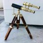 Collectable Brass Telescope Tripod Wooden Vintage Style Spyglass Antique Gift